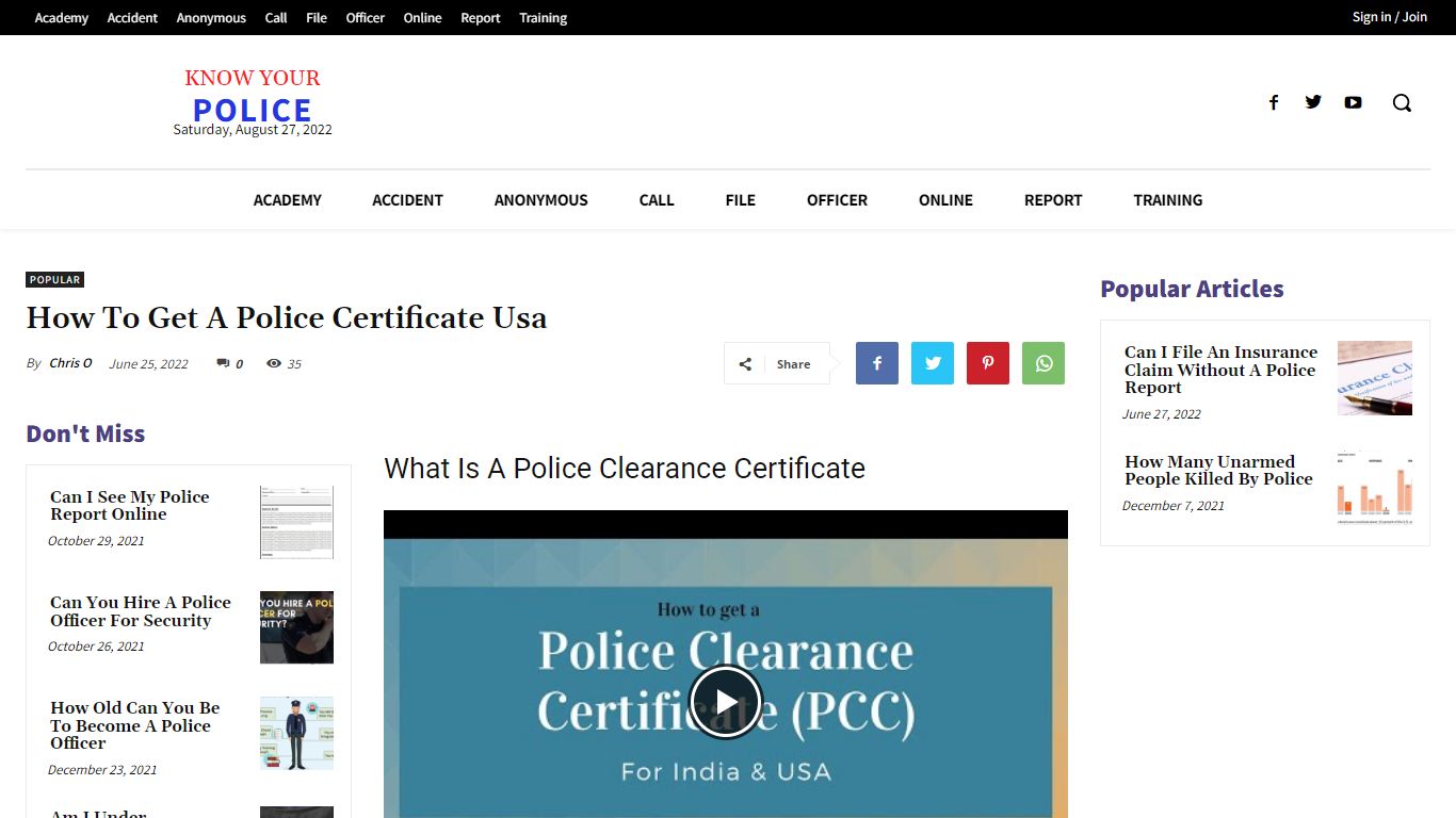 How To Get A Police Certificate Usa - KnowYourPolice.net